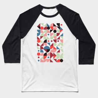 Colourful Geometric Animated Pattern Baseball T-Shirt